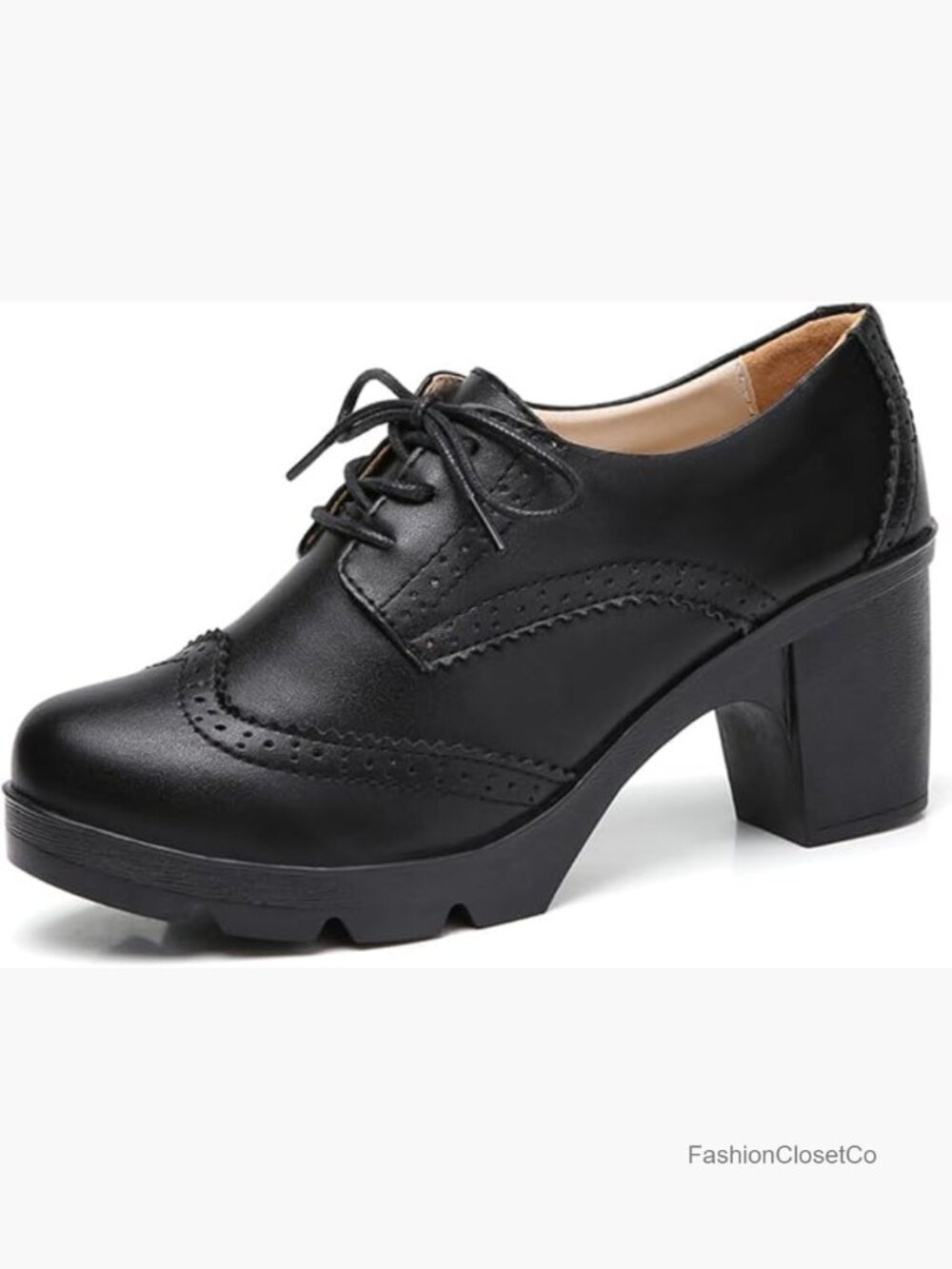 Classic T-Strap Platform Mid-Heel Square Toe Oxfords Dress Shoes
